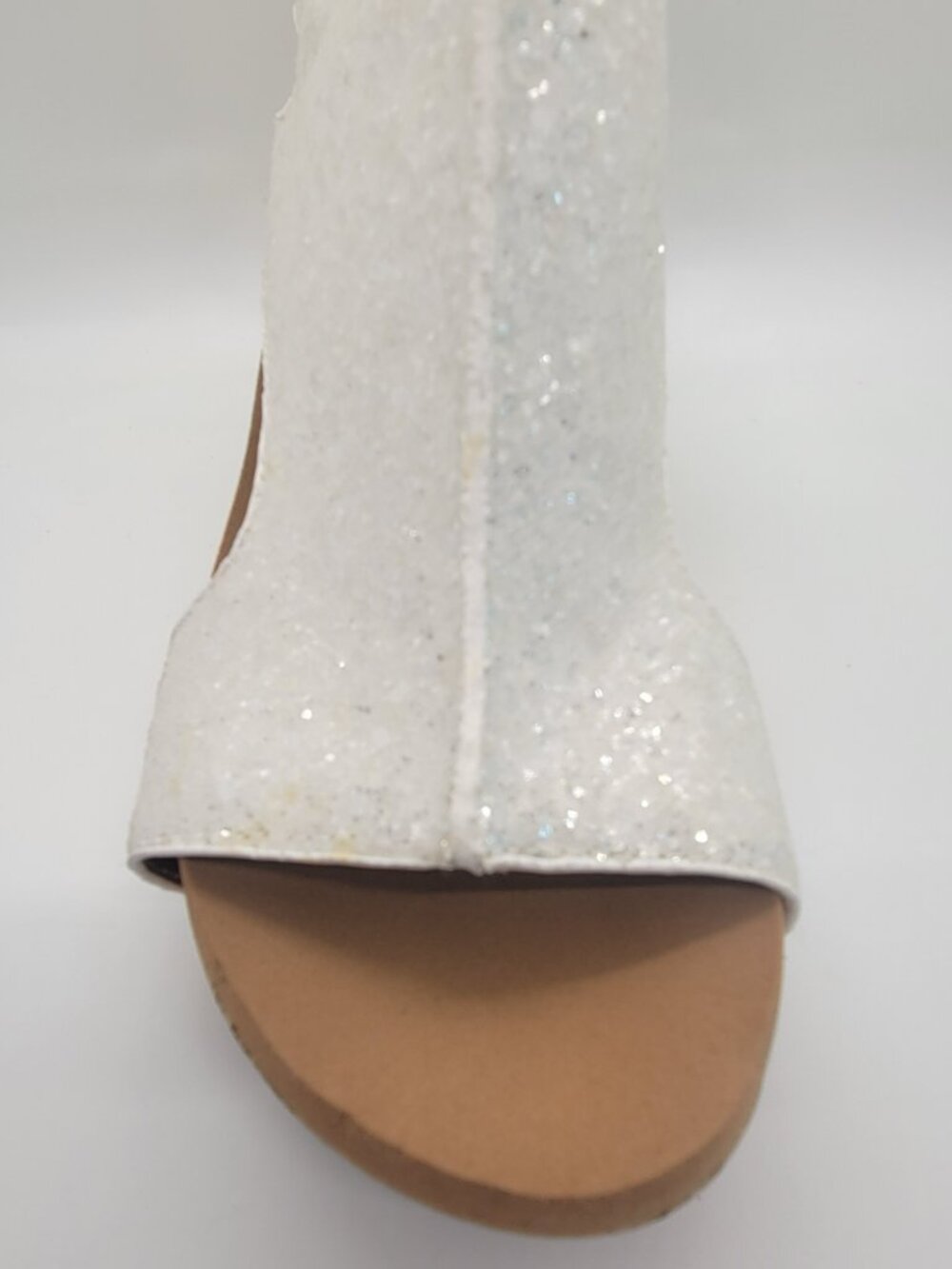 Corkys Carley Women 7 White Glitter Wedge Sandals Studded Platform Espadrille - Picture 13 of 14